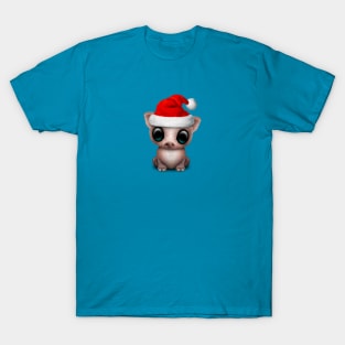 Christmas Pig Wearing a Santa Hat T-Shirt